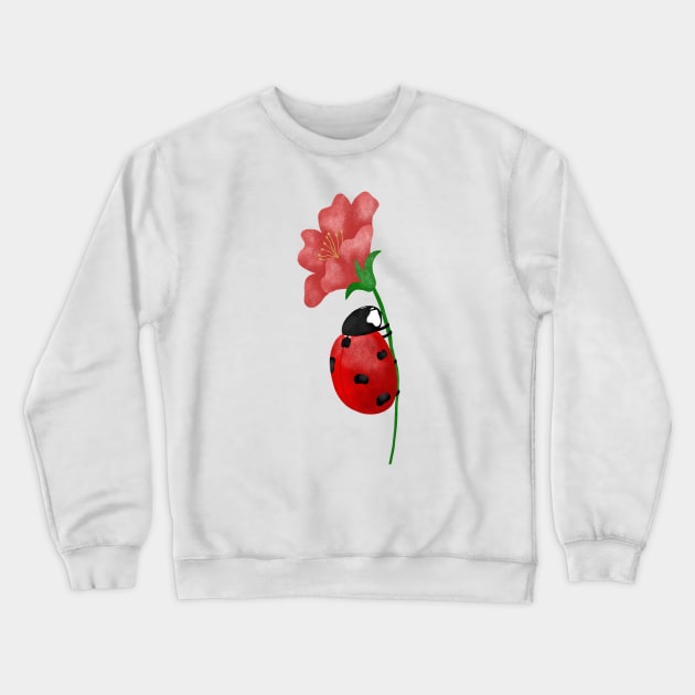 Ladybug on flower Crewneck Sweatshirt by Juliana Costa